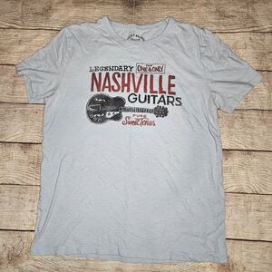 Lucky Brand Nashville Guitars Graphic Tee Shirt